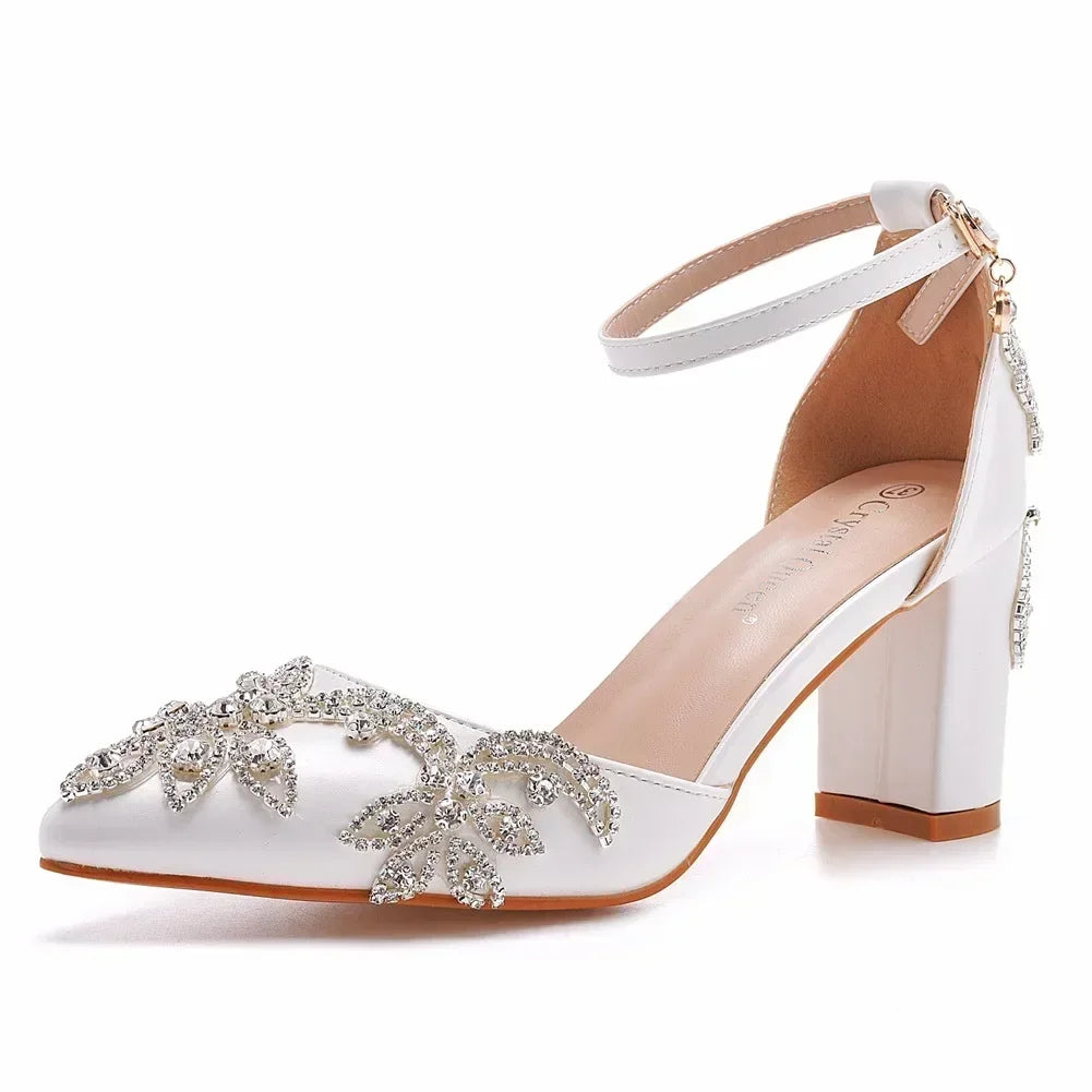 Rhinestone Pointed-Toe Wedding Sandals