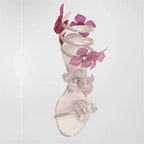 Crystal Flower Stiletto Sandals