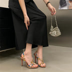 Multicolour Crystal Clear Strap Stiletto Sandals