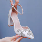 Rhinestone Pointed-Toe Wedding Sandals
