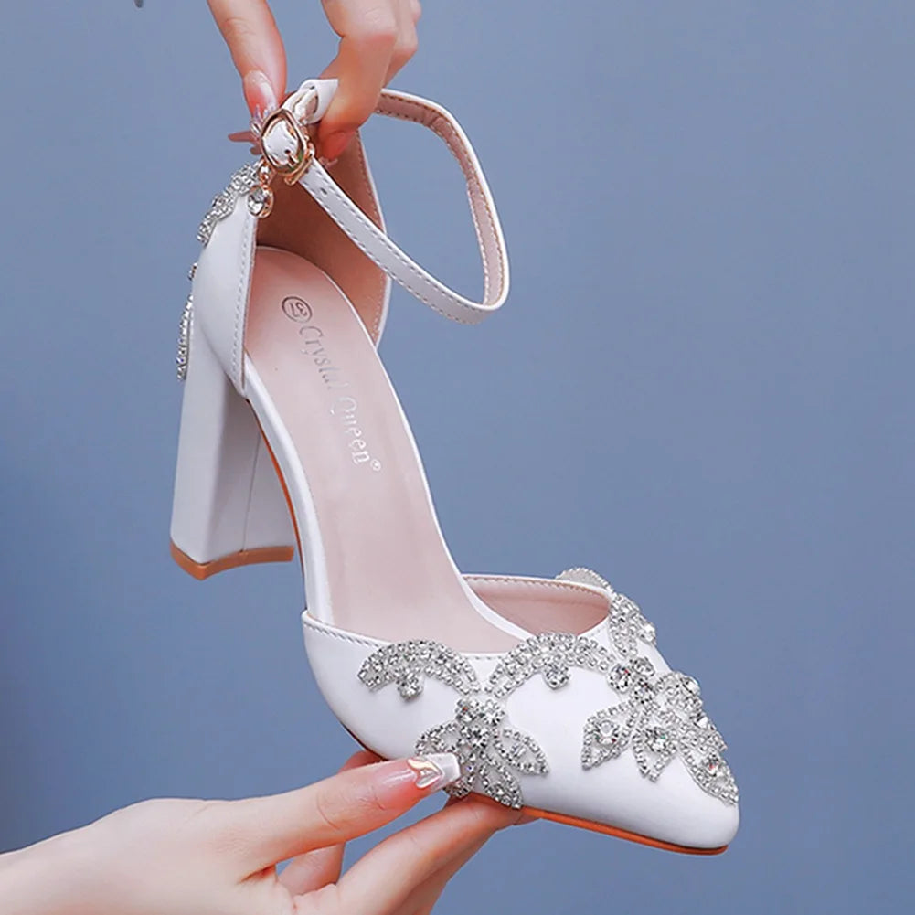 Rhinestone Pointed-Toe Wedding Sandals