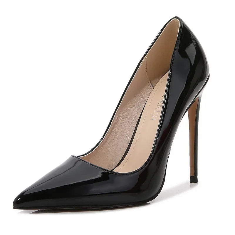 Glossy Pointed Toe Stiletto Pumps