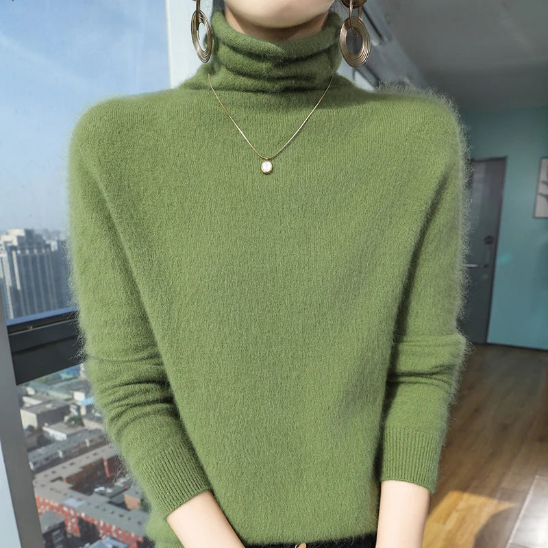 Fuzzy Turtleneck Sweater