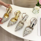 Rhinestone Slingback Stiletto Sandals