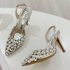 Rhinestone Slingback Stiletto Sandals