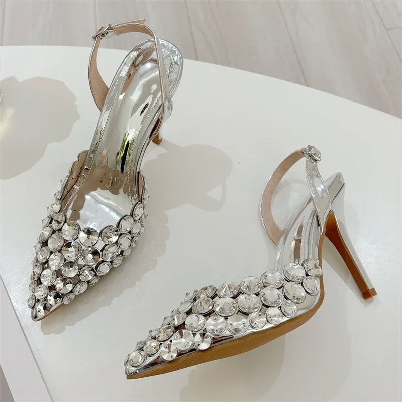 Rhinestone Slingback Stiletto Sandals