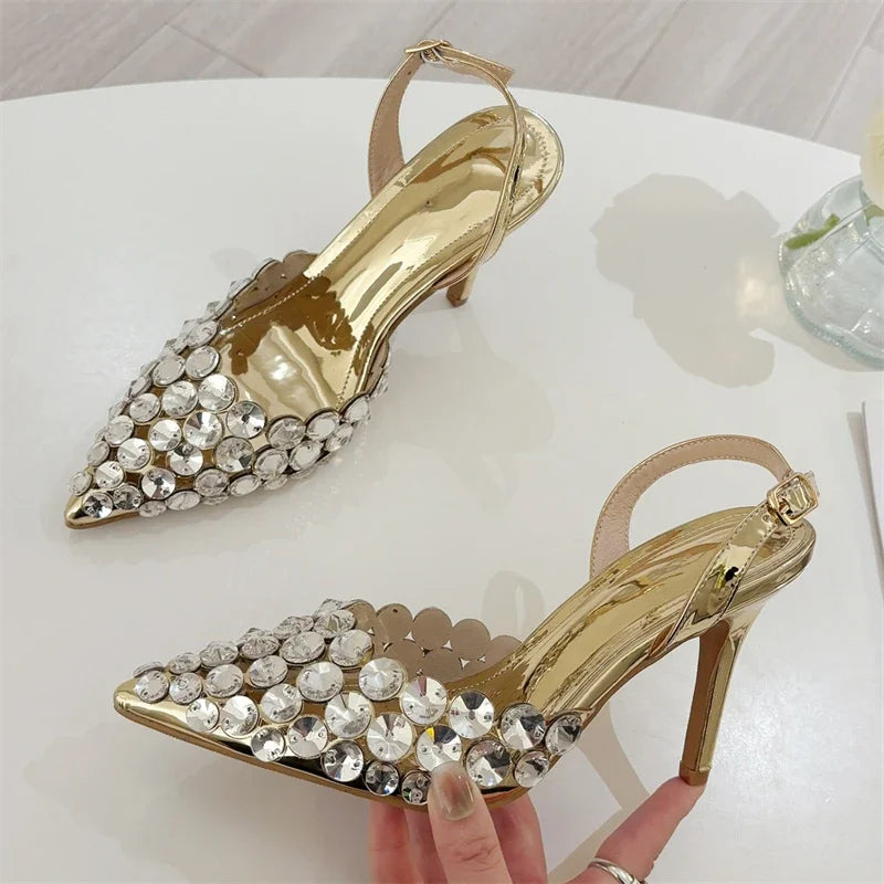 Rhinestone Slingback Stiletto Sandals