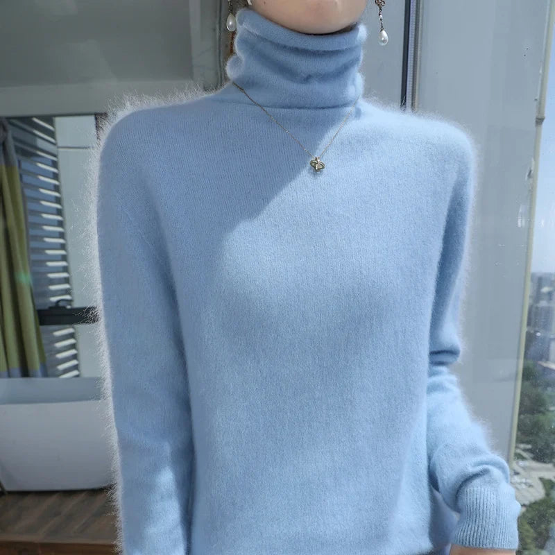 Fuzzy Turtleneck Sweater