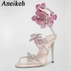Crystal Flower 12cm Stiletto Sandals