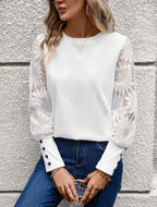 Floral Sleeve Waffle Top