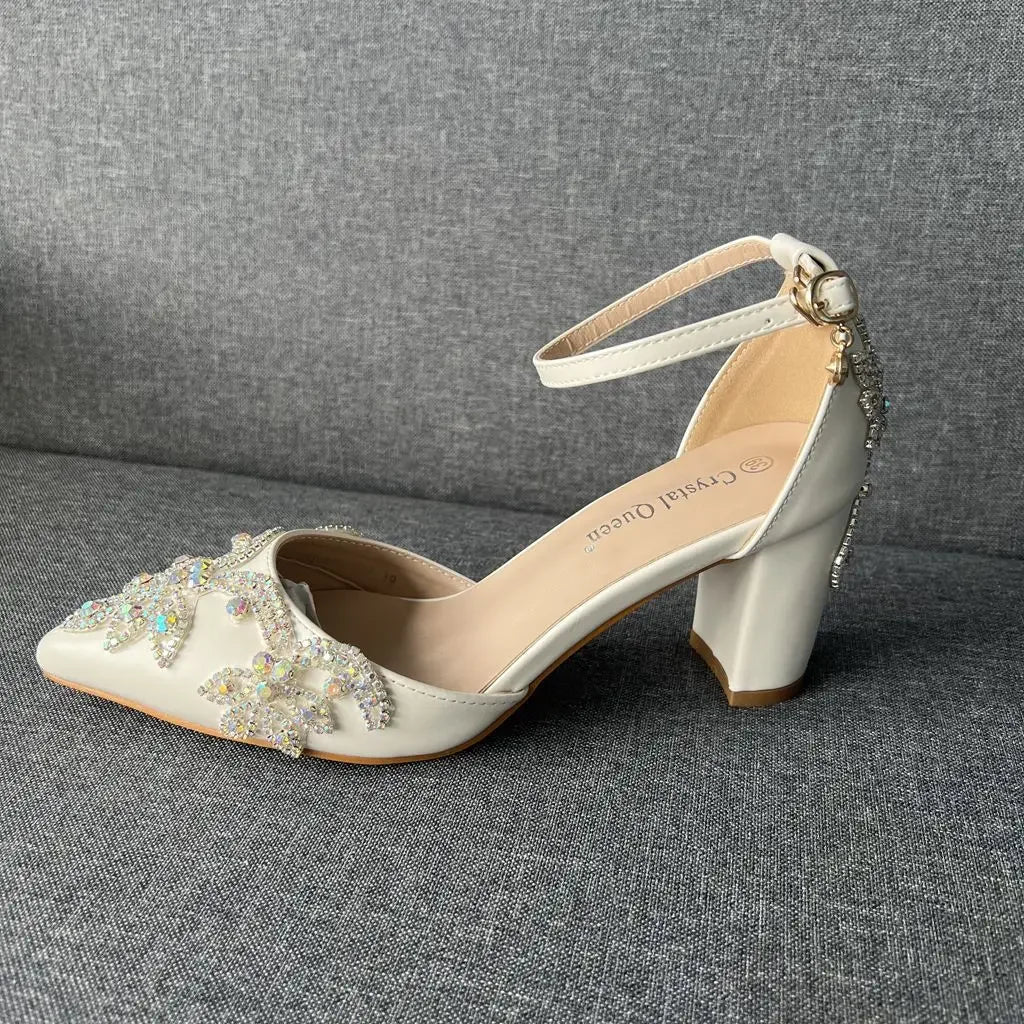 Rhinestone Pointed-Toe Wedding Sandals