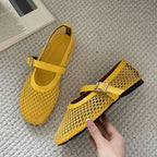 Mesh Mary Jane Ballet Flats
