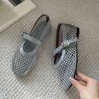 Mesh Mary Jane Ballet Flats