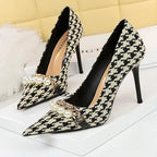 Pearl Chain Stiletto Pumps