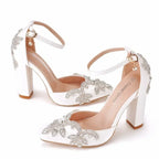 Rhinestone Pointed-Toe Wedding Sandals