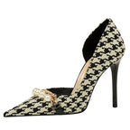 Pearl Chain Stiletto Pumps