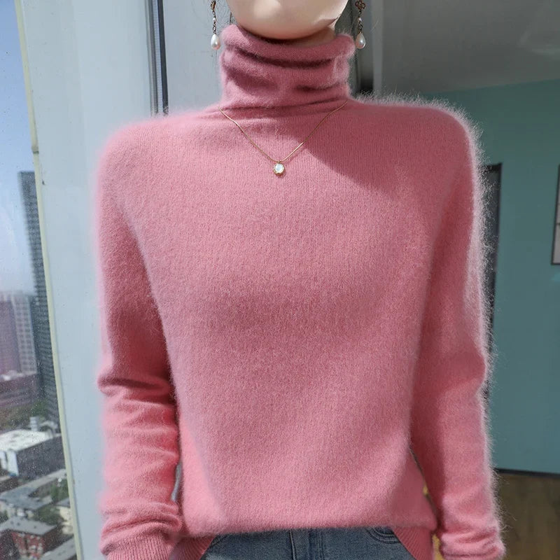Fuzzy Turtleneck Sweater