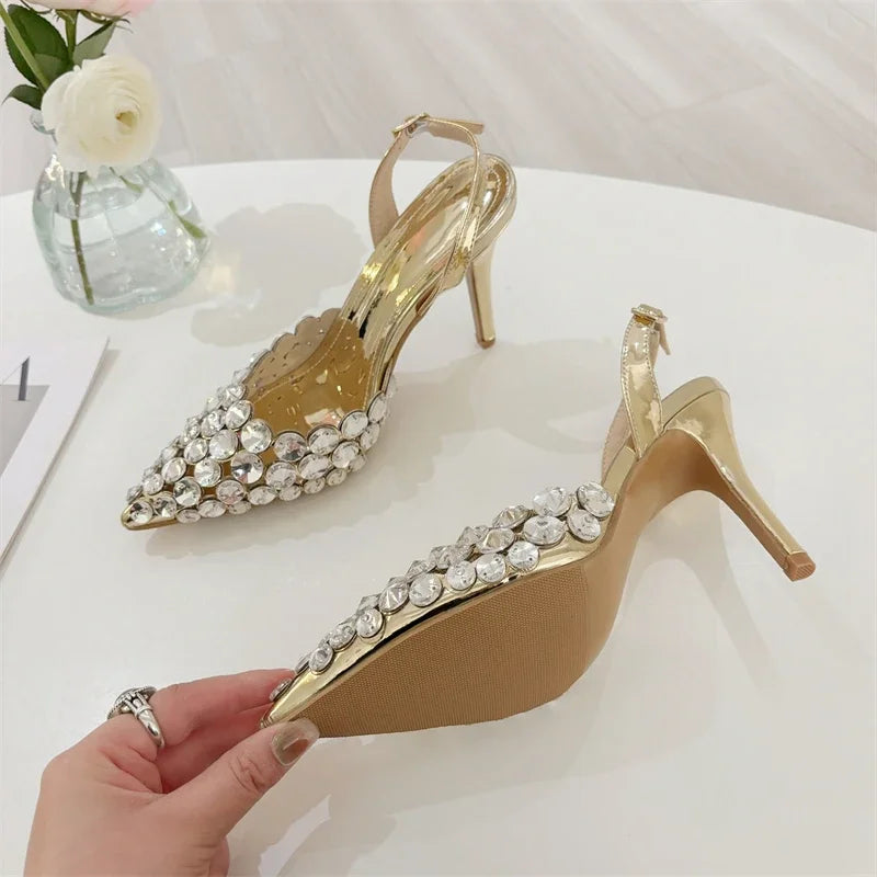 Rhinestone Slingback Stiletto Sandals
