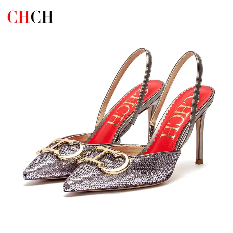Pointed Toe Slingback Stiletto Pumps
