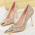 Rhinestone Pointed Toe Stiletto Pumps