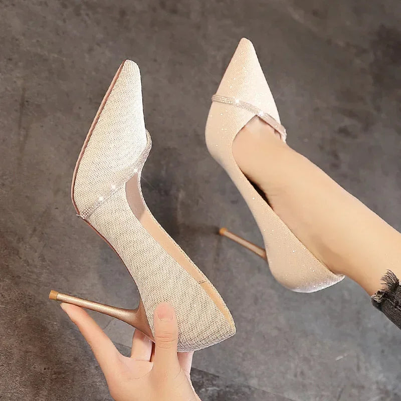 Sparkle Trim Pointed Stiletto Pumps