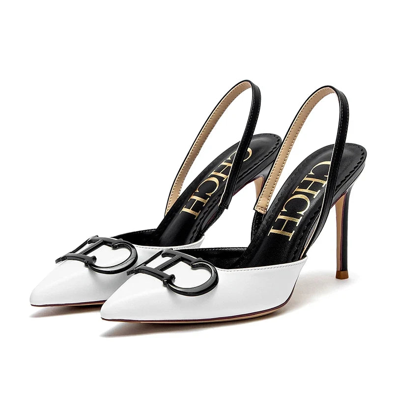 Pointed Toe Slingback Stiletto Pumps