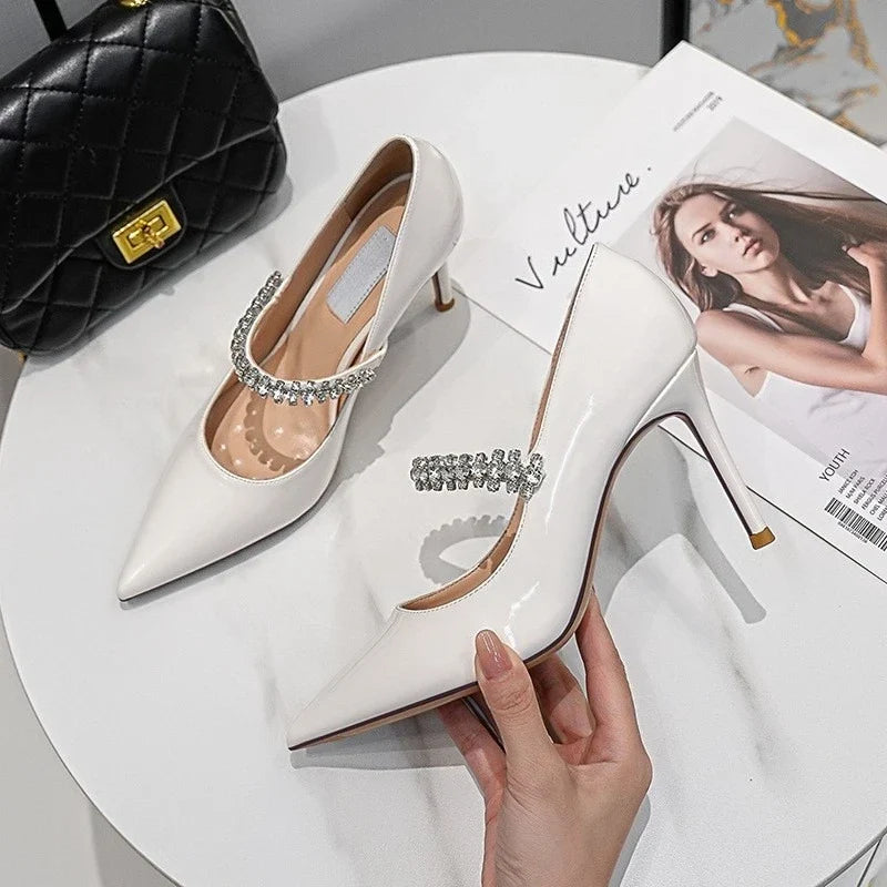 Rhinestone Chain Mary Jane Pumps