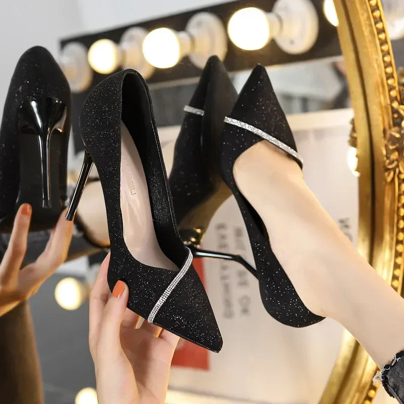 Sparkle Trim Pointed Stiletto Pumps