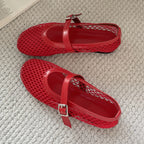 Mesh Mary Jane Ballet Flats