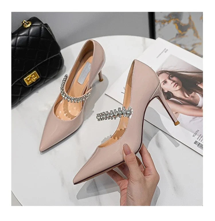 Rhinestone Chain Mary Jane Pumps