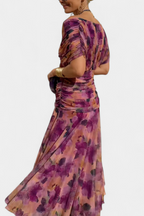 Women's Off Shoulder Draped Ruched Maxi Dress product view 12 - Delvore