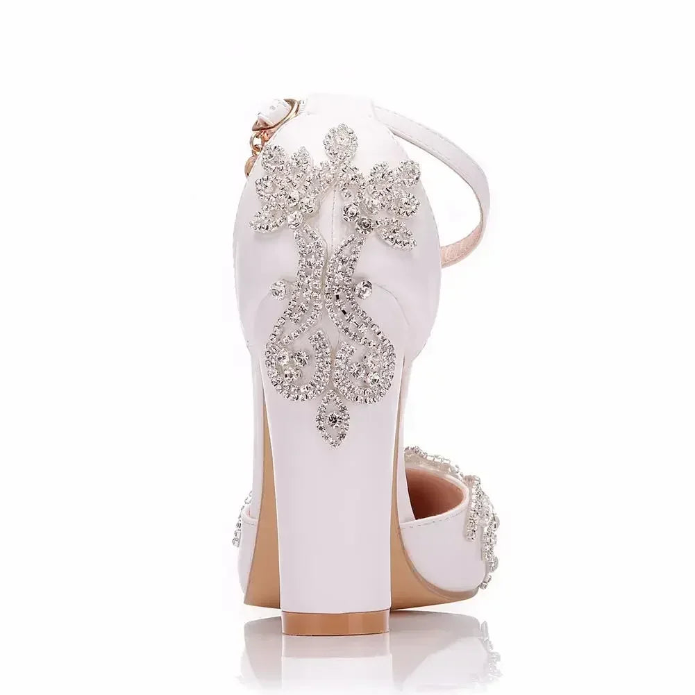 Rhinestone Pointed-Toe Wedding Sandals