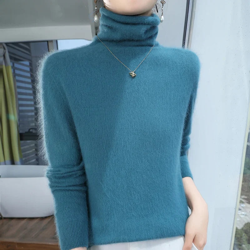 Fuzzy Turtleneck Sweater