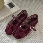 Mesh Mary Jane Ballet Flats