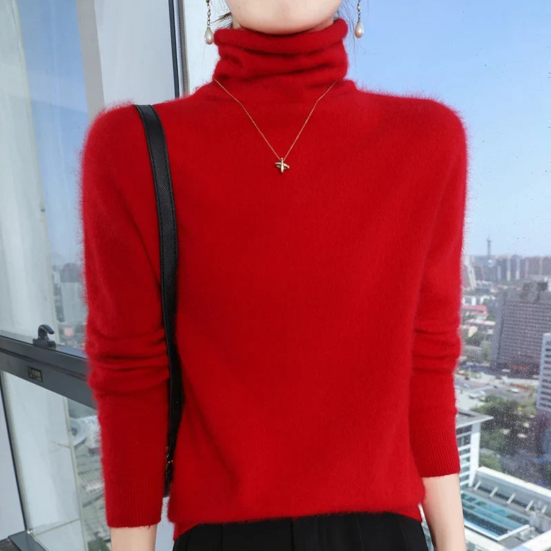 Fuzzy Turtleneck Sweater