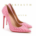 Studded Pointed-Toe Stiletto Court Pumps