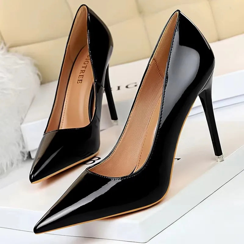 Patent Pointed Toe Stiletto Pumps