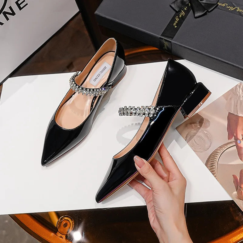 Rhinestone Strap Mary Jane Pumps