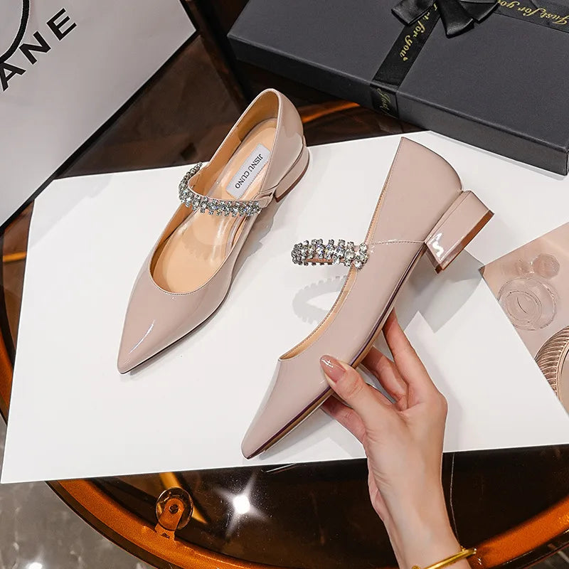 Rhinestone Strap Mary Jane Pumps