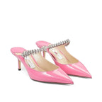 Rhinestone Chain Pointed Mule Heels