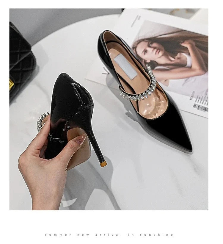 Rhinestone Chain Mary Jane Pumps