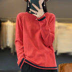 Contrast Trim Cotton Sweater