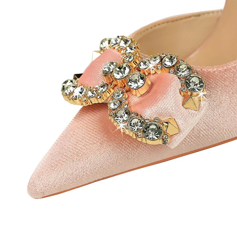 Crystal Embellished Pointed Court Pumps