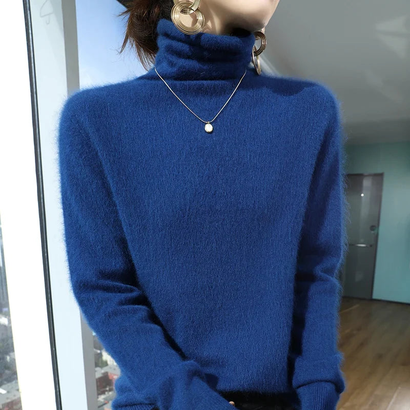 Fuzzy Turtleneck Sweater