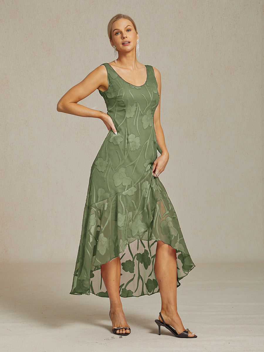 Women's Floral Burnout Chiffon Midi Dress product view 34 - Delvore
