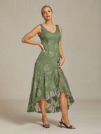 Women's Floral Burnout Chiffon Midi Dress product view 34 - Delvore