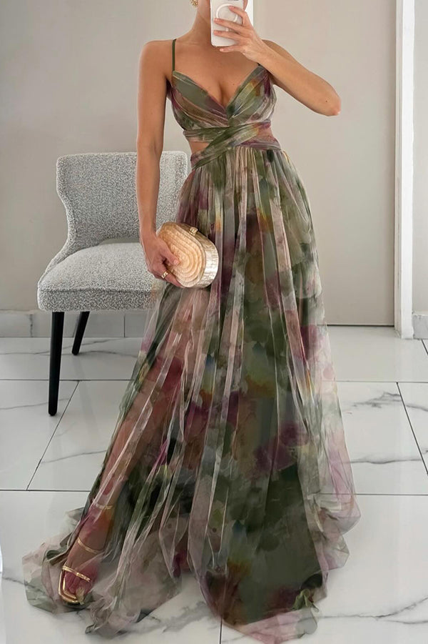 Floral Chiffon Wrap Maxi Dress product view 11 - Delvore