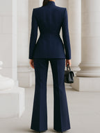 Women's Tailored Blazer & Wide Leg Pants Suit product view 8 - Delvore