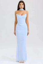 Ruched Mesh Mermaid Maxi Dress product view 4 - Delvore