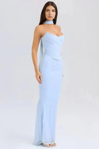 Ruched Mesh Mermaid Maxi Dress product view 6 - Delvore